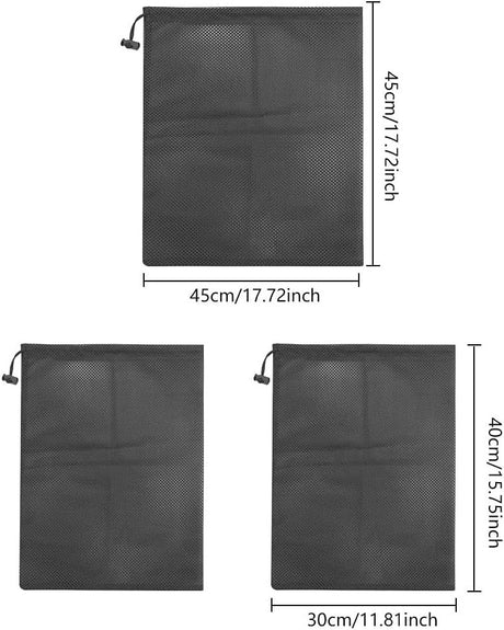 Akváriumi szivattyú védő hálótáska 3db (fekete, 2 méretű 10 cm x 15 cm, 15 cm x 20 cm) - Outlet24