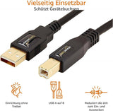 Amazon Basics Aranyozott Csatlakozókkal Ellátott USB 2.0 A-B Nyomtató Kábel - Fekete - Outlet24