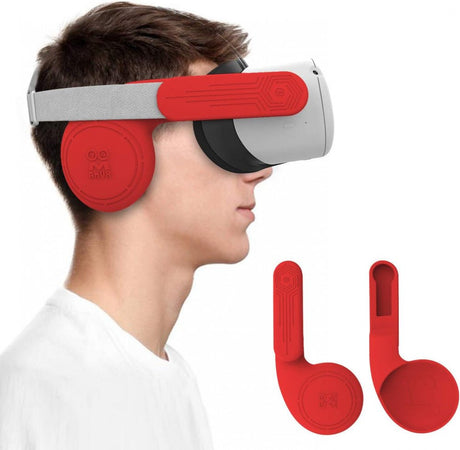 AMVR Szilikon Fülvédők Quest 2 VR Fejhallgatóhoz, Hangminőség Javító Kiegészítők, Piros - Outlet24