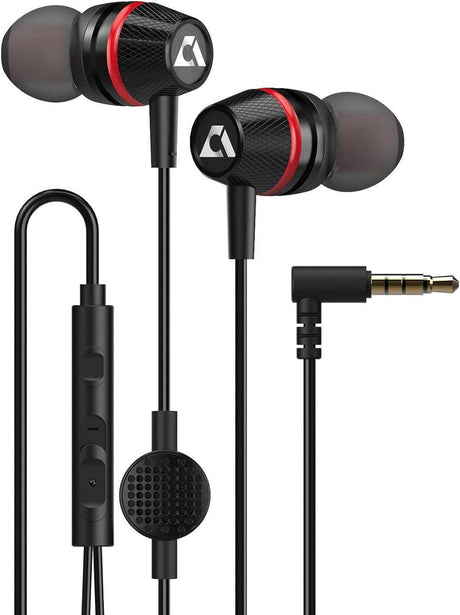 Ankbit E100Pro vezetékes fülhallgató mikrofonnal, hangerőszabályzóval, mély basszussal, zajszigeteléssel, kiváló hangminőséggel 3,5 mm-es jack csatlakozóval (fekete) - Outlet24