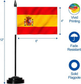 ANLEY Spanyol Deluxe Asztali Zászló Készlet - 6 x 4 hüvelykes miniatűr - Outlet24