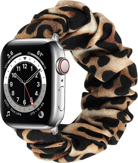 Apple Watch (38mm/40mm/41mm) Leopárd Mintás Rugalmas Óraszíj, L-es - Outlet24