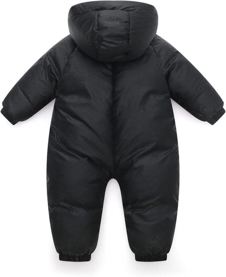 Baba téli uniszex overál 9-12 hónapos kapucnis nadrág vízálló jumpsuit ruhák fekete - Outlet24