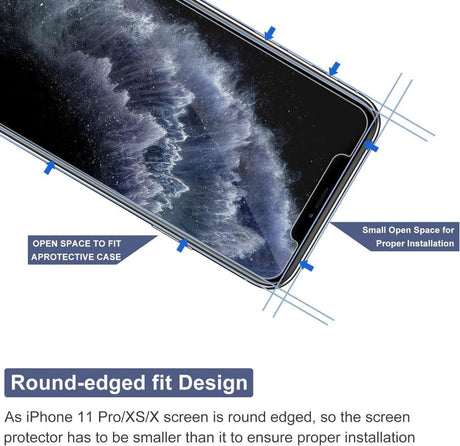 BERMIEU iPhone 11 Pro/XS/X 3 darabos, 9H keménységű, ultratiszta üvegfólia - Outlet24