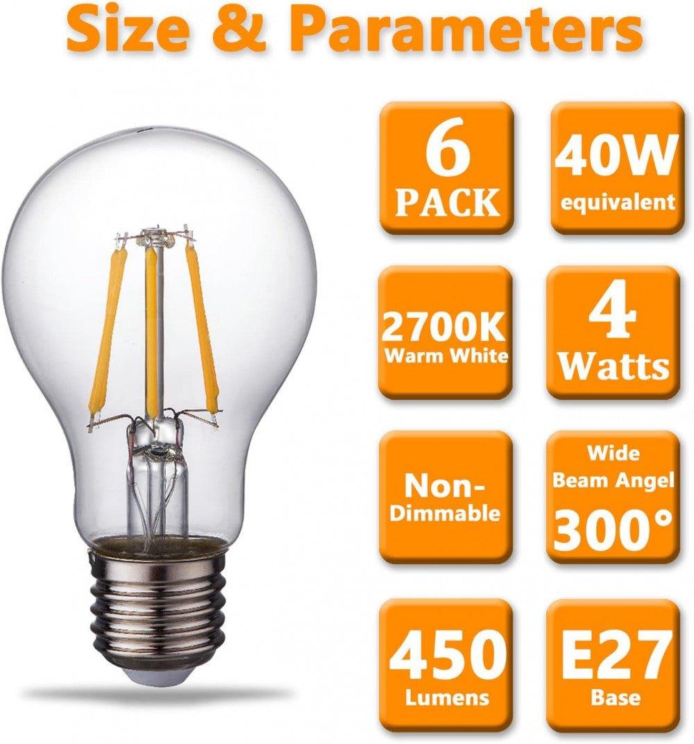 BESLAM LED Izzó E27, A60, 2700 K, 450 lm, Meleg Fehér, 3 darabos csomag - Outlet24