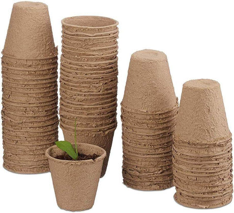 Biodegradálható Növényi Cserép Készlet, 50 darab, Cellulóz, Kerek, Bézs Színű - Outlet24