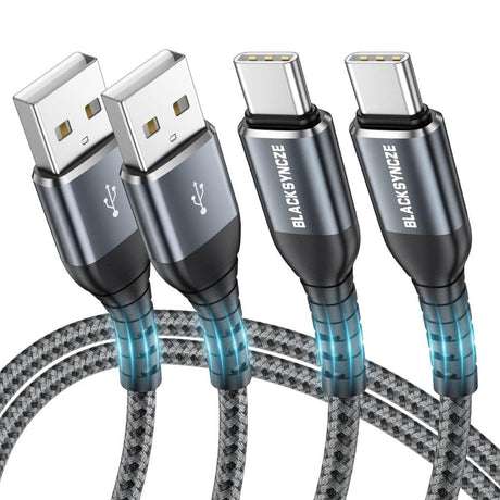 BLACKSYNCZE 2 Csomag USB C Kábel, 3.1A Gyors Töltésű, Szürke, Samsung Galaxy, Pixel és LG Kompatibilis - Outlet24
