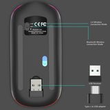 Bluetooth-os Vezeték Nélküli RGB Egér, USB-C Adapterrel - Open Box - Outlet24