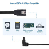 Cable Matters 3db 90 Fokos SATA III Kábel Csomag, 45cm, 6Gb/s, Fekete Újracsomagolt termék - Outlet24