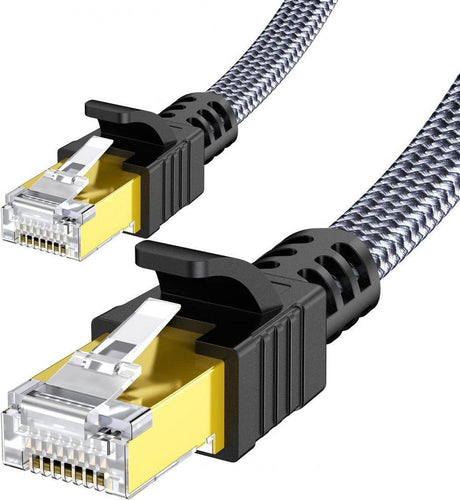 Cat 7 Biztonsági LAN Kábel, 5M/15FT, 10Gbps 600Mhz Magas Sebességű Internet Kábel, Modemmel, Routerrel és PC-vel Kompatibilis Újracsomagolt termék - Outlet24