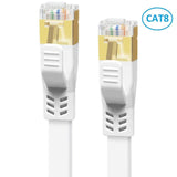 CAT 8 Ethernet Kábel, 3m, 2 darab, Nagysebességű 40Gbps 2000MHz SSTP CAT8 Lapos Patchkábel - Outlet24