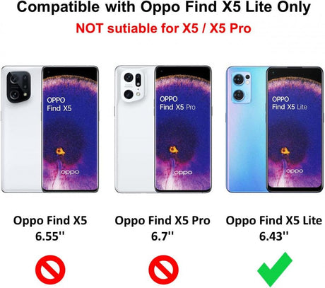 Cresee tok Oppo Find X5 Lite 5G-hoz, PU bőr pénztárcás flip tok (3 kártyahely, 1 pénztárca zseb) - Outlet24