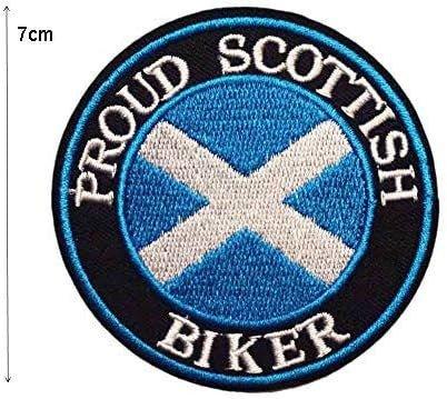 Cute-Patch Modern Skót Biker Vasalható Hímzett Folt, Skót Zászló Mintával - Outlet24