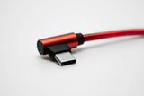 Daewoo USB-C Dőlt Kábel | 2m Hosszú Fonott Tok | Szinkronizálás és Töltés | Gyors Adatátvitel, Piros Újracsomagolt termék - Outlet24