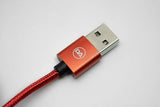 Daewoo USB-C Dőlt Kábel | 2m Hosszú Fonott Tok | Szinkronizálás és Töltés | Gyors Adatátvitel, Piros Újracsomagolt termék - Outlet24