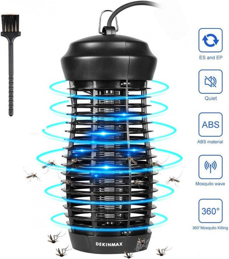 DEKINMAX 6W Elektromos Rovarölő Lámpa, Szúnyogirtó - Rovarirtó Fekete - Outlet24