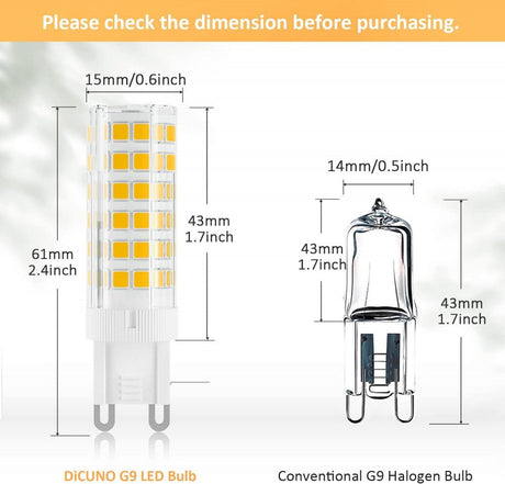 DiCUNO G9 6 W LED izzó, 4.5W, 2700K Meleg fehér, 450lm, 6 darabos - Outlet24
