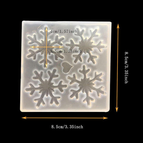 DYWW 2 darabos szilikon szappanformázó készlet, hópehely és szív mintával, karácsonyi dekorációhoz - Outlet24
