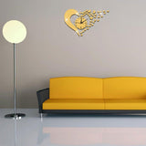 Egyszerű szív alakú falióra, arany színben, Újracsomagolt termék - Outlet24