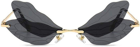 ENTHYI Dragonfly Szárny Formájú Napszemüveg Nőknek/Férfiaknak Keret nélküli Irreguláris Lencsékkel - Outlet24