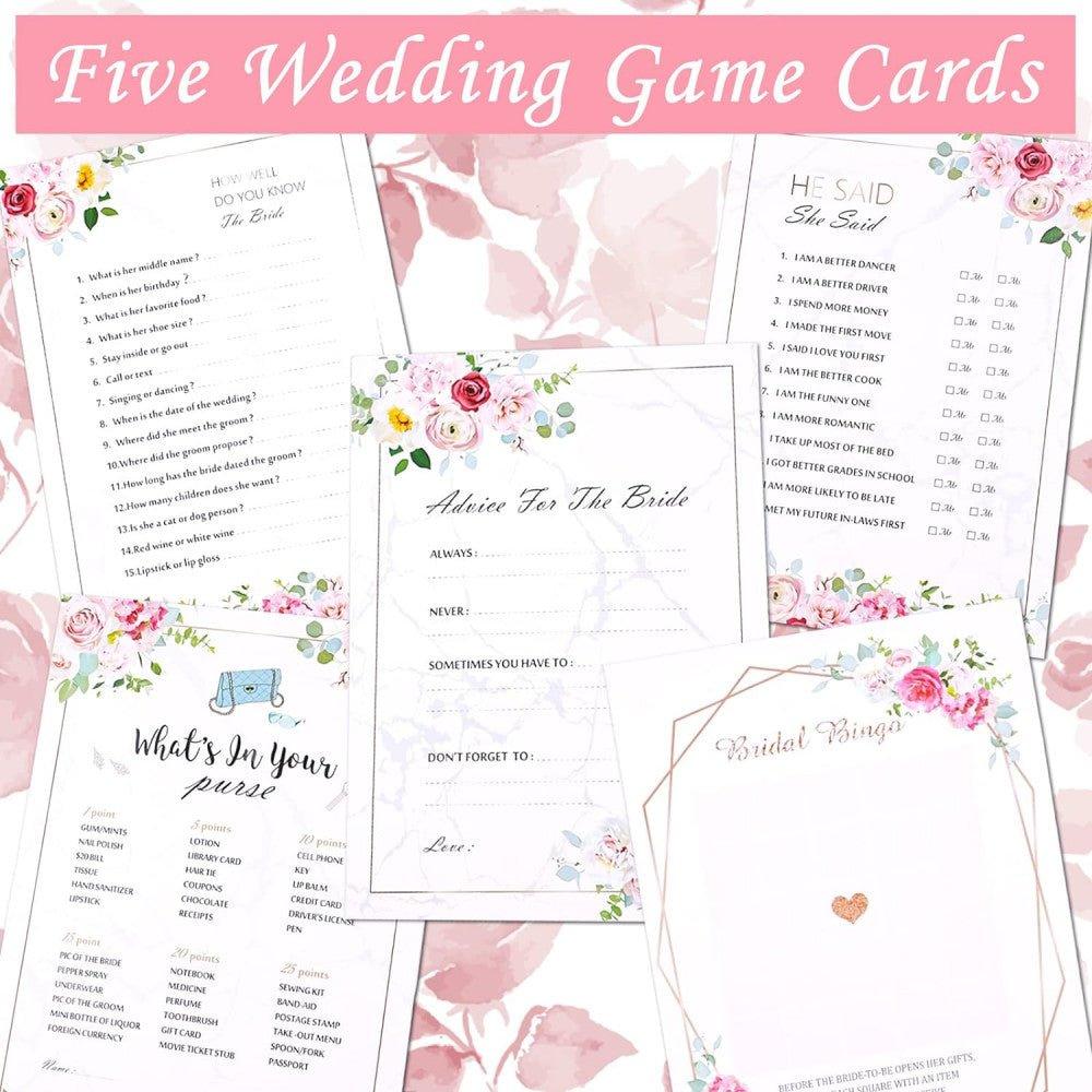 Esküvői Kvíz Kártya, 30 Lapos, Menyasszony és Vőlegény Bingo, angol nyelvű - Outlet24
