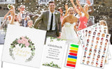 Esküvői, Születésnapi Vendégkönyv 165 Matricával, 100 Fehér Oldallal - Koszorú Mintás - Outlet24