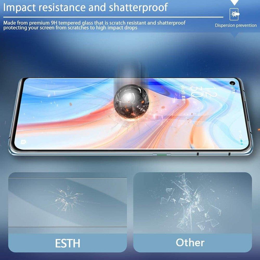 ESTH® Oppo Reno6 5G Kék Védőtok, 2 db Edzett Üveg, Kijelzővédővel, Forgatható gyűrűállvánnyal - Outlet24