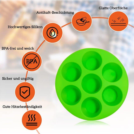 Eucteje zöld BPA-mentes, tapadásmentes szilikon sütőformák(19,1 x 17,9 x 4,9 cm) - Újracsomagolt termék - Outlet24