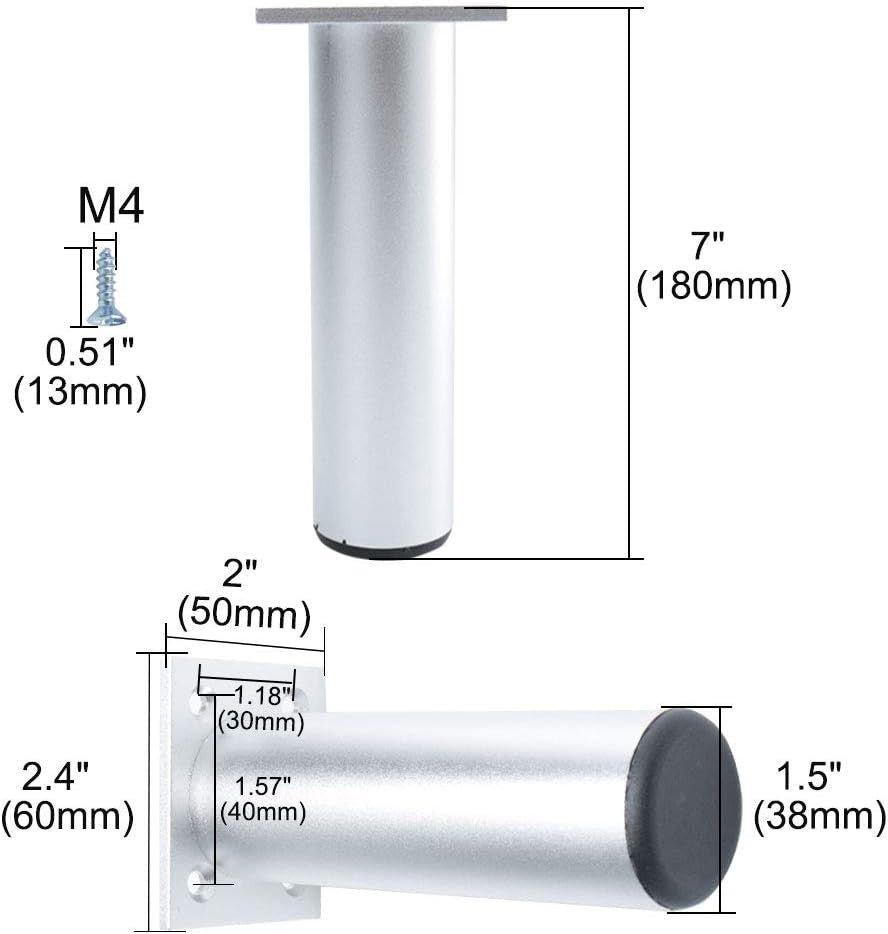 Fehér 17cm magas alumínium ötvözet bútorláb 2db - Outlet24