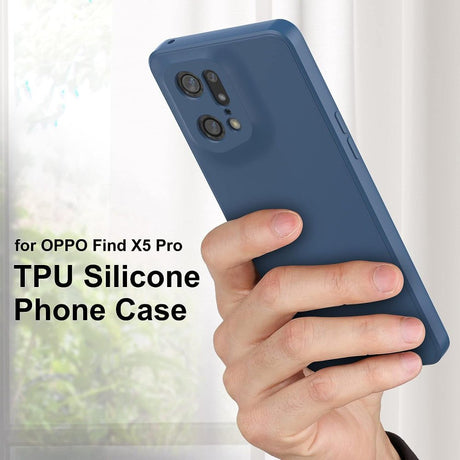 Foluu OPPO Find X5 Pro 5G mikroszálas, karc- és ütésálló szilikon tok (Szín:Kék) - Outlet24