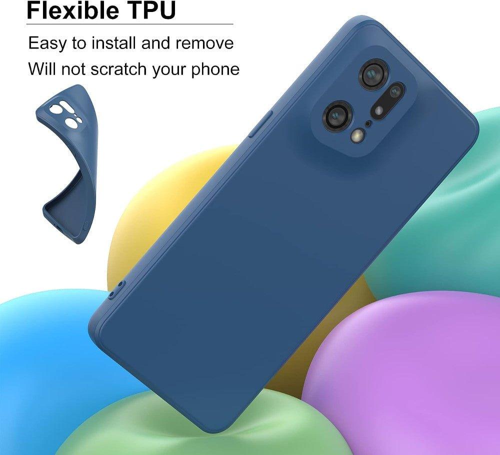 Foluu OPPO Find X5 Pro 5G mikroszálas, karc- és ütésálló szilikon tok (Szín:Kék) - Outlet24