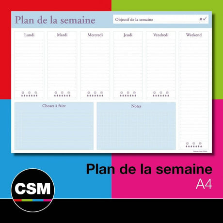 Francia nyelvű A4 Heti naptervező , Kivehető Lapokkal és Metálfényű Tintával, 2 darabos csomag - Outlet24