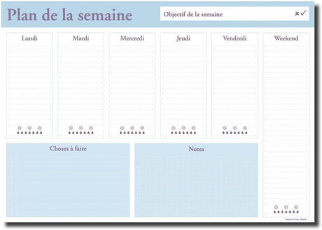 Francia nyelvű A4 Heti naptervező , Kivehető Lapokkal és Metálfényű Tintával, 2 darabos csomag - Outlet24
