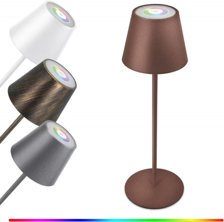 GGNOO LED Asztali lámpa vezeték nélküli dimmelhető RGB (barna) Újracsomagolt termék - Outlet24