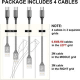GIANAC Micro USB kábel 4 darabos, 0,5M, 1M, 2M, 3M méretben - Outlet24