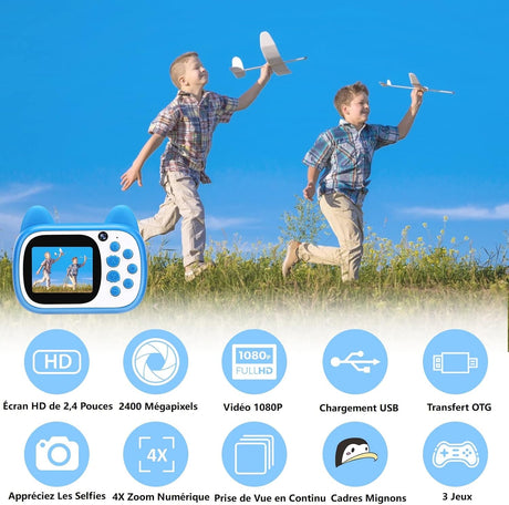 Gyerek Digitális Kamera 1080P HD - Kék - Outlet24
