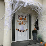 Halloween Dekoráció szett, Fehér pókháló műanyag pókokkal ,Ultra Rugalmas , Tökéletes Party Dekoráció ( Méret:90m"2) - Outlet24