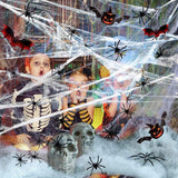 Halloween Dekorációs Készlet: Pókháló, 60 Pók, 24 Denevér - Outlet24