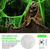 Halloween party kiegészitő, fénye, rugalmas, ijesztő pókháló dekoráció - Outlet24