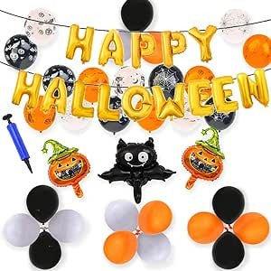Halloween Party Lufi Dekorációs Készlet, Latex Lufik Bat Tök Mintával - Outlet24