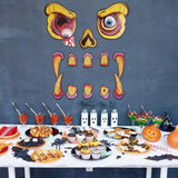 Halloween Szörny Arc Dekoráció Készlet - Vízálló PVC Sticker, Ajtó/ Ablak/ Garázs Díszítés - Outlet24
