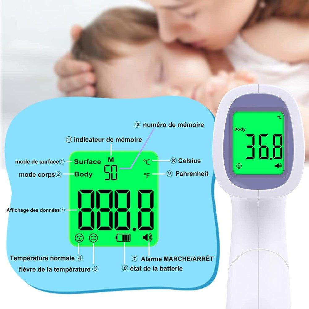 Hetaida homlok infravörös hőmérő,hőmérő Felnőtteknek és gyerekeknek LCD képernyő, memória funkció - Újracsomagolt termék - Outlet24