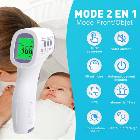 Hetaida homlok infravörös hőmérő,hőmérő Felnőtteknek és gyerekeknek LCD képernyő, memória funkció - Újracsomagolt termék - Outlet24