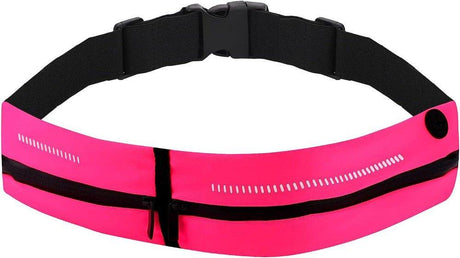 Hileyu rózsaszín, fényvisszaverős, vízálló, dupla zsebes övtáska futáshoz, állítható pánttal - Outlet24