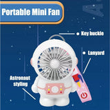 Hordozható USB Mini Ventilátor, Szempilla Szárító, Léghűtő, Rózsaszínű Űrhajós Dizájn Újracsomagolt termék - Outlet24