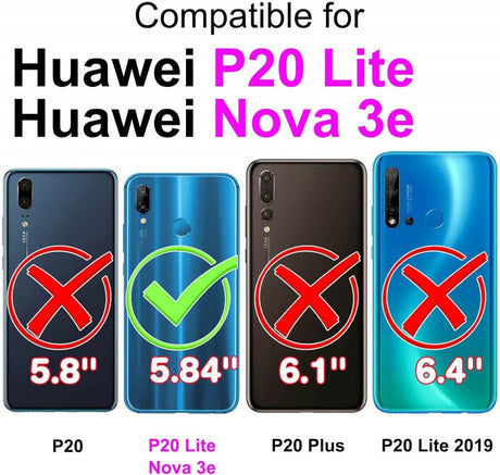 Huawei P20 Lite Prémium Bőr Flip Tok, Állvány & Kártyatartó - Outlet24