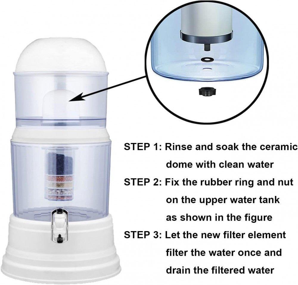 HUINING Kerámia Dóm Vízszűrő, BPA-mentes Műanyag Vízcsap, Háztartási Vízkanna Cseréje (Dome2-TapBlack2) - Outlet24