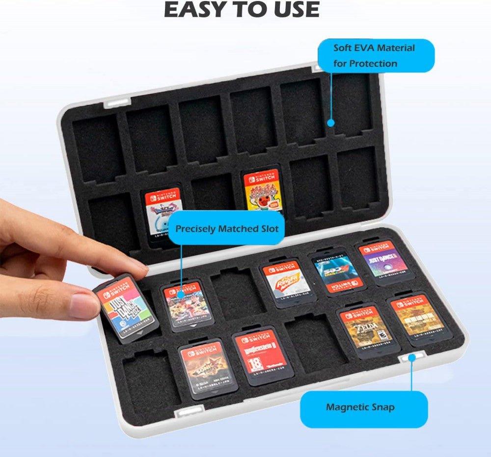 HuPop Switch Játékkártya Tároló Tok, Hordozható, 24 Helyes, Rázásálló Szervező (Típus-E) Újracsomagolt termék - Outlet24