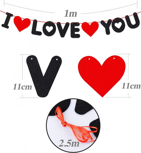 "I Love You" zászló Évforduló és Esküvői Dekoráció, 2,8 méte Újracsomagolt termék - Outlet24