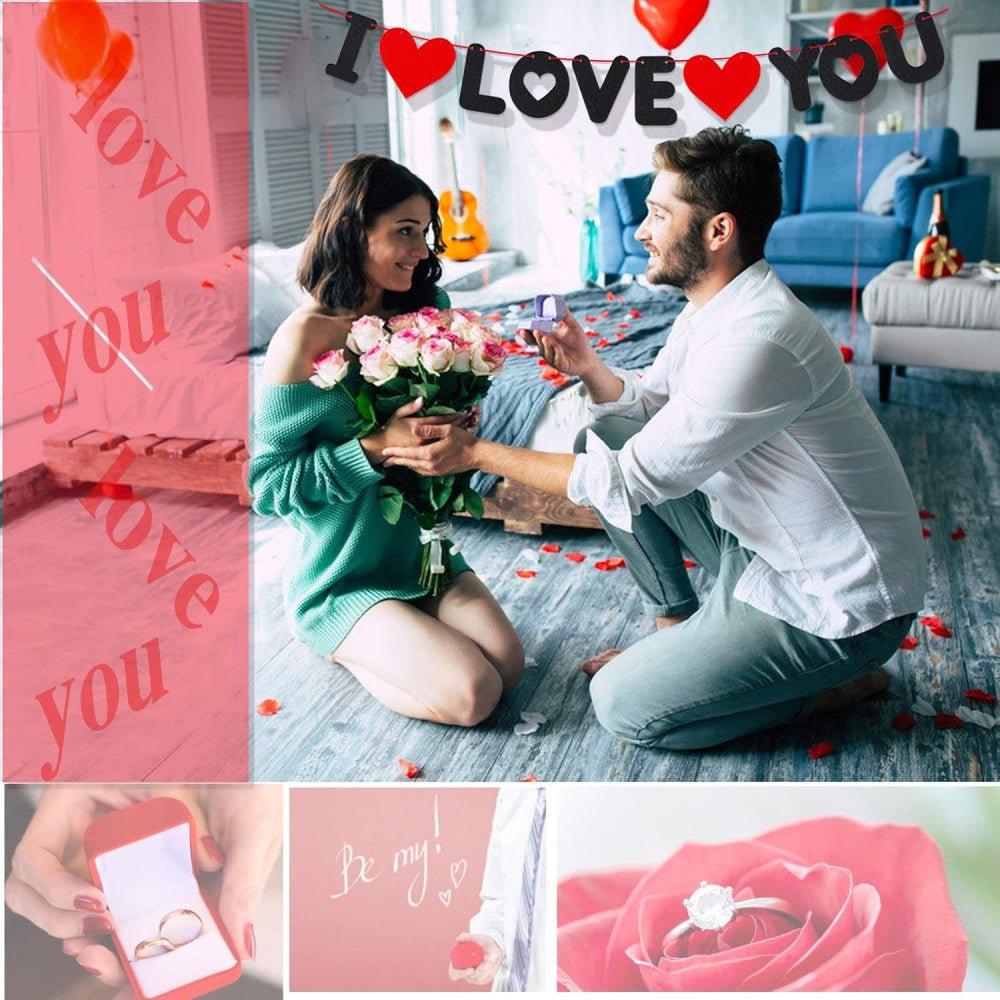 "I Love You" zászló Évforduló és Esküvői Dekoráció, 2,8 méte Újracsomagolt termék - Outlet24